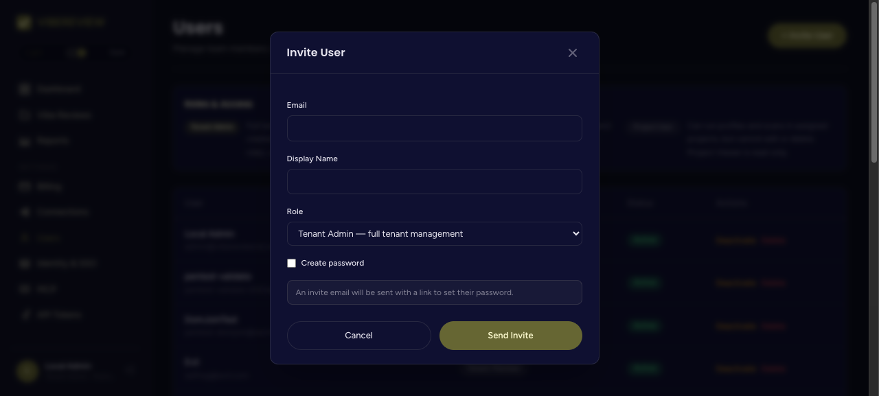 Invite user